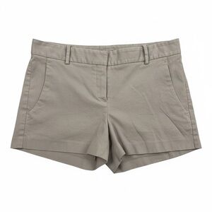 Theory Yanina Stretch Canvas Shorts Beige Tan Size 6 Made in USA
